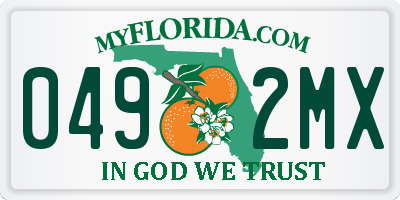 FL license plate 0492MX