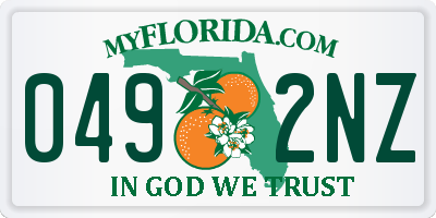 FL license plate 0492NZ