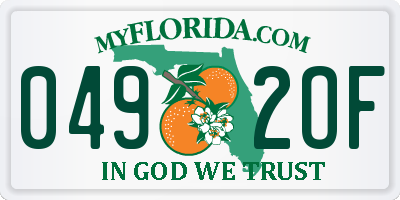 FL license plate 0492OF