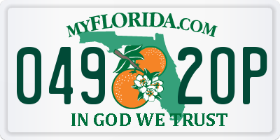 FL license plate 0492OP