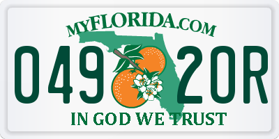 FL license plate 0492OR