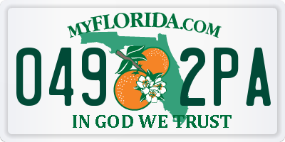 FL license plate 0492PA