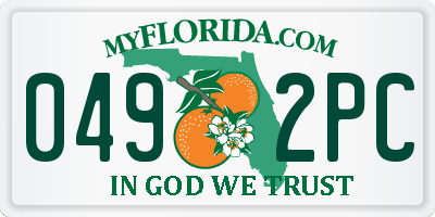 FL license plate 0492PC