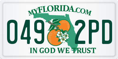 FL license plate 0492PD