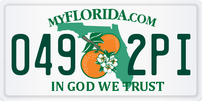 FL license plate 0492PI