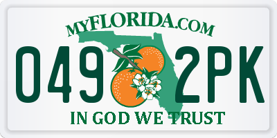 FL license plate 0492PK
