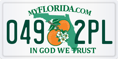 FL license plate 0492PL
