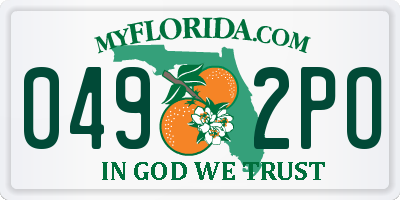 FL license plate 0492PO