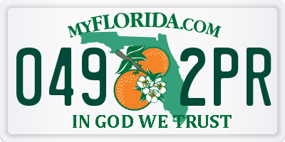 FL license plate 0492PR