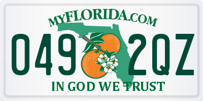 FL license plate 0492QZ