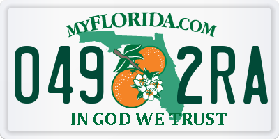FL license plate 0492RA