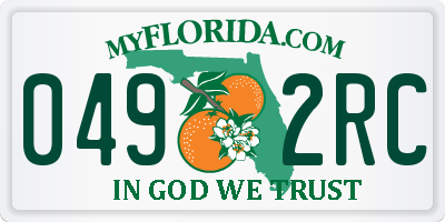 FL license plate 0492RC