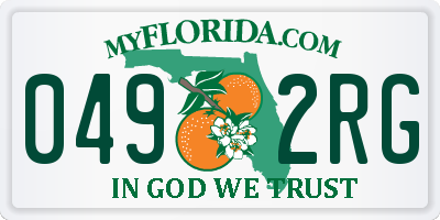 FL license plate 0492RG