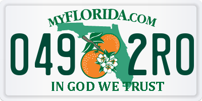 FL license plate 0492RO