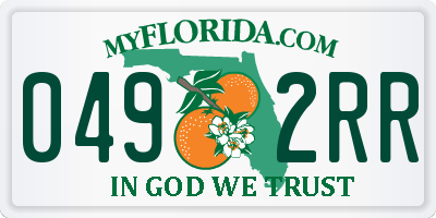 FL license plate 0492RR