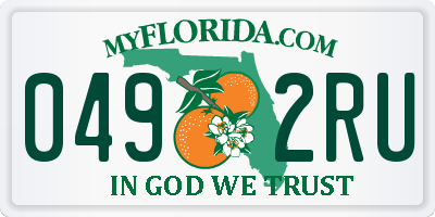 FL license plate 0492RU