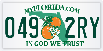 FL license plate 0492RY
