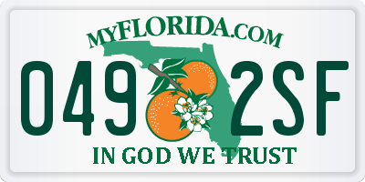 FL license plate 0492SF