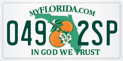 FL license plate 0492SP