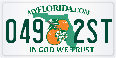 FL license plate 0492ST