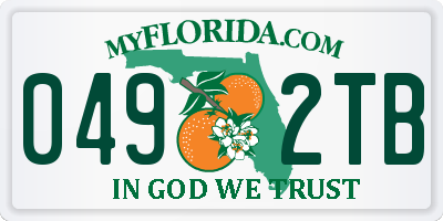 FL license plate 0492TB