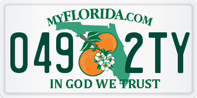 FL license plate 0492TY