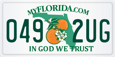 FL license plate 0492UG