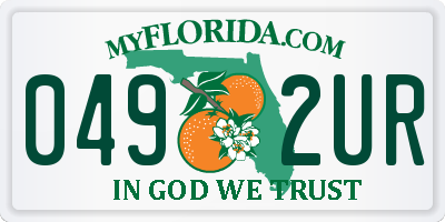 FL license plate 0492UR