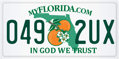 FL license plate 0492UX