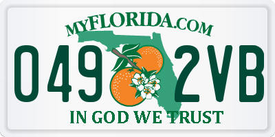 FL license plate 0492VB