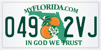 FL license plate 0492VJ