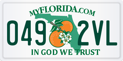 FL license plate 0492VL