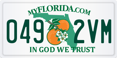FL license plate 0492VM
