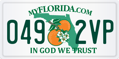 FL license plate 0492VP