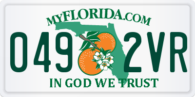 FL license plate 0492VR