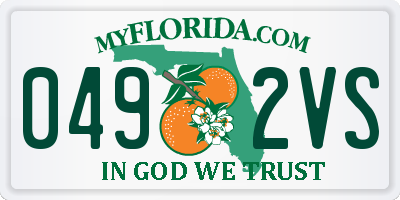 FL license plate 0492VS
