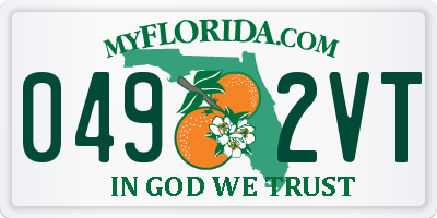 FL license plate 0492VT