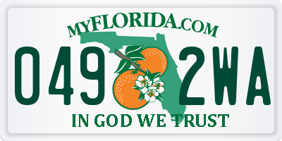 FL license plate 0492WA