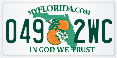 FL license plate 0492WC