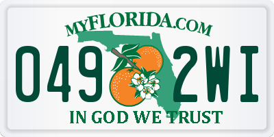 FL license plate 0492WI