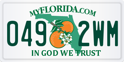 FL license plate 0492WM