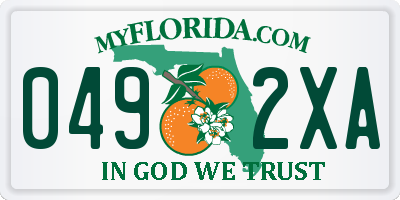 FL license plate 0492XA