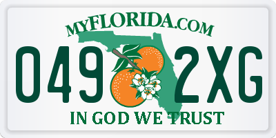 FL license plate 0492XG
