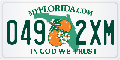 FL license plate 0492XM