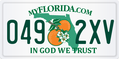 FL license plate 0492XV