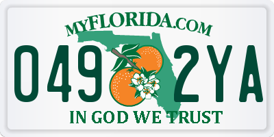 FL license plate 0492YA