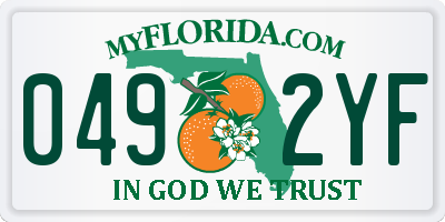 FL license plate 0492YF
