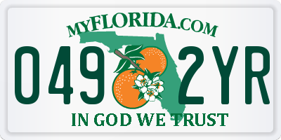 FL license plate 0492YR