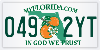 FL license plate 0492YT