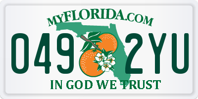 FL license plate 0492YU